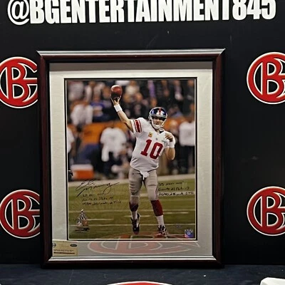 Eli Manning New York Giants Autographed Framed 16x20 Photo Signed Steiner - Image 1 of 4
