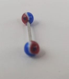 Glow In The Dark Luminous Barbell Tongue Rings Body Piercing Red/blue/White. - Picture 1 of 13