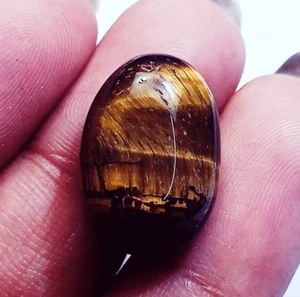 Natural Tiger Eye 20.75 Ct Oval Shape Loose Gemstone Certified - Picture 1 of 7