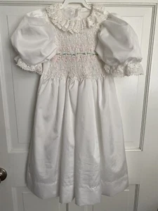 Euc Vintage Mädchen Polly Flinders gesmoktes Kleid Größe 6 - Bild 1 von 5
