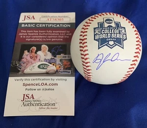 Dylan Crews Signed 2023 College World Series Baseball LSU Tigers Auto JSA Rare - Picture 1 of 4