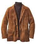 Men&#39;s Real Leather Blazer Brown Pure Suede Two Button Coat S M L XL XXL 3XL 4XL