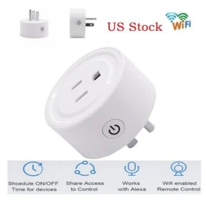 Smart WiFi 10A US Plug Outlet Swtich Work With Echo Alexa Google Home App Remote - Picture 1 of 12