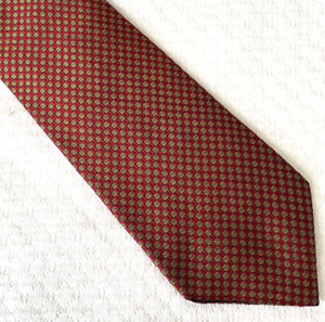 Men's Land's End Red Checkered 100% Silk USA  Made Neck Tie Necktie 3.75" X 58"