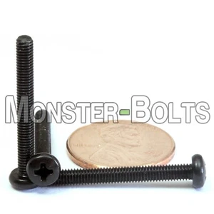 Bulk Qty 2,000 - M3 x 25mm DIN 7985A Metric Phillips Pan Machine Screw Black Ox - Picture 1 of 2
