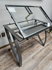 Glass Art Desk Drafting Table for Artist/Painter w/ Adjustable Height & Tabletop - Picture 1 of 5