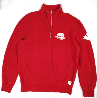 Roots 1/4 Zip Sweatshirt Pullover Canada Red Mens Size M - Image 1 of 4