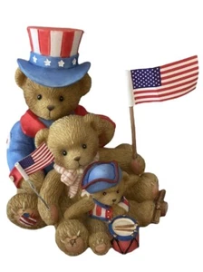 Cherished Teddies Samantha Theo Tyler Our Colors Run True Rot Weiß Blau 4. Juli - Bild 1 von 9