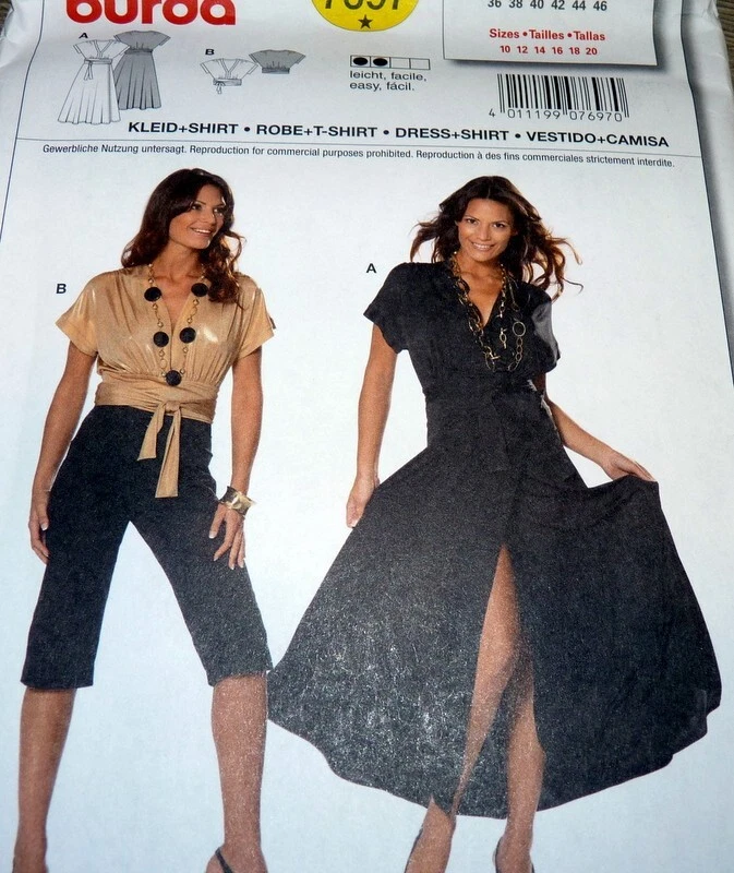 *NEW Burda TOP & RESS Sewing Pattern 10-12-14-16-18-20 S-XXL UNCUT - Image 1 of 1