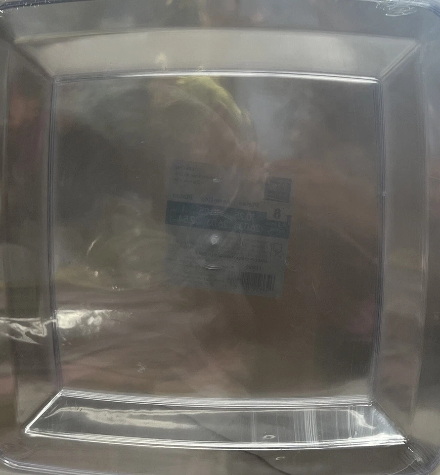 Clear Square 10.25in Plates 8ct - Image 1 of 2