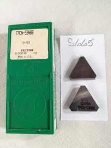 5 NEW GREENLEAF TPCN-53N88 CARBIDE INSERTS. GRADE: G-53. USA MADE. {S665} - Picture 1 of 2