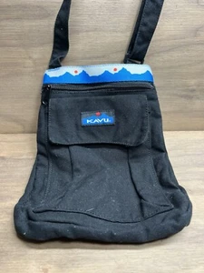 KAVU Umhängetasche Canvas Handtasche schwarz Rand oben verstellbarer Riemen - Bild 1 von 6