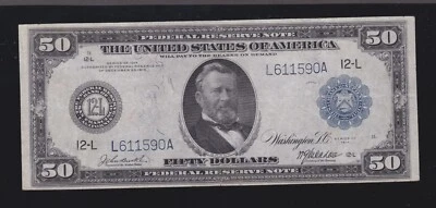 US 1914 $50 FRN San Francisco FR 1068 VF-XF (590) - Image 1 of 2