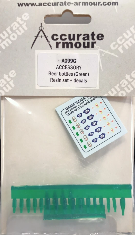MODELLISMO- Beer bottles (green)  - ACCURATE ARMOUR A099G 1/35 scale - Immagine 1 di 1
