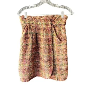 Odille Women's 2/XS Plaid Tweed Wrap Skirt Multicolor High Waisted Short - Picture 1 of 12