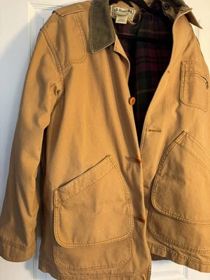 LL Bean Chore Coat Mens Large Cotton Barn Jacket Flannel Lined VG Cond used - Image 1 of 4