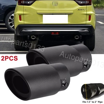 2PC For Honda CR-V HR-V Car Exhaust Pipe Tip Rear Tail Throat Muffler Tailpipe - Image 1 of 4