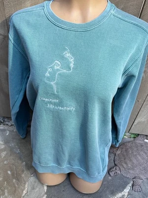 Comparison Kills Creativity  Embroidered Graphics Green Sweatshirt - Women's S - Image 1 of 4