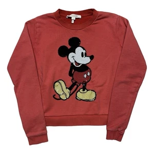 Marc Jacobs Sweatshirt Womens Small Disney Mickey Red Sequin Graphic Made Italy - Picture 1 of 9