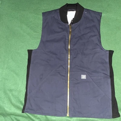 Weatherproof Vintage Mens Canvas Utility Workwear Vest Blue(SizeL)Full Zip NEW - Image 1 of 4