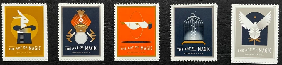 2018 Scott #5301-5305 - Forever - THE ART OF MAGIC - Set of 5 Singles - Mint NH - Image 1 of 1