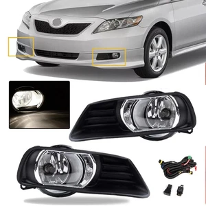 Pair For 2007-2009 Toyota Camry Clear Front Bumper Fog Lights Lamps Assembly - Picture 1 of 16