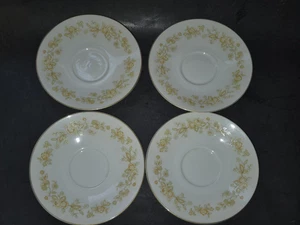 Vtg Four Crown China Meredith #305 Japan Set of 4 Saucers 5.75" Gold Trim - Picture 1 of 4