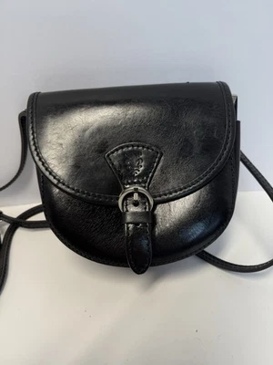 Vera Pelle Shoulder Bag Genuine Leather Made In Italy Crossbody Black EUC - Image 1 of 4