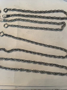 6 Vintage Silver Ox  Antique Silver Plated 14” Watch Chains - Picture 1 of 7