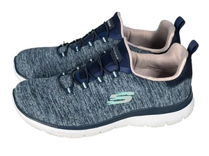 Sketchers Summits Women's 7 Slip-On Athletic Sneakers Navy/Purple/Light Blue - Picture 1 of 9