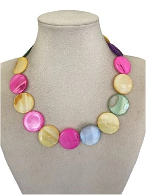 Damenkette Statement Modekette Blogger Halskette Modeschmuck Collier Bunt - Bild 1 von 4