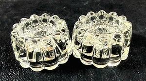 Vintage 70er Jahre Princess House gerippte klare Kristall Kerzenständer, wendbar - Bild 1 von 8