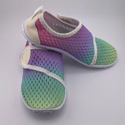 LeIsfIt Toddler Water Shoes Size 7 Boys Girls Gradient Mesh Aqua Socks Rainbow - Imagem 1 de 4