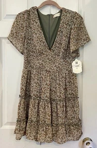 Altar’d State Mini Dress V Neck Tiered Ditsy Floral Cottagecore Peasant Sz S - Picture 1 of 18