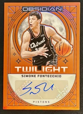 2023-24 Obsidian - Simone Fontecchio Auto /75  Orange Flood Twilight   #TS-FON - Image 1 of 3