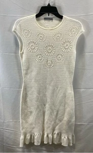 Alexander McQueen Women Ivory Floral Knit Dress Size S - Picture 1 of 6