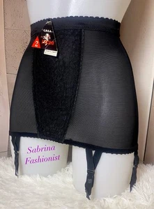 💎REGGICALZE VINTAGE CREA GIROVITA 56 GUAINA NYLON NERO ITALY SHAPEWEAR - Zdjęcie 1 z 4