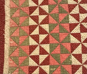 Vintage Cutter Quilt Stück 16” x 18” Pinwheel Muster frühe Stoffe # 3 - Bild 1 von 11