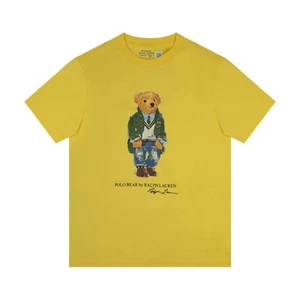 Ralph Lauren Polo Bear Cotton Boys T-Shirt Yellow Childrens Kids - Picture 1 of 3