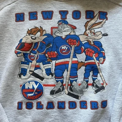 Sudadera Vintage New York Islanders Cuello Redondo Gris Reimpresión AN60694 Foto 1 de 2