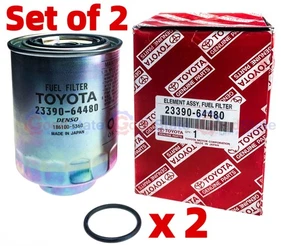 Genuine Prado LJ95 LJ90 KZJ95 KZJ90 Regius Ace KZH100 1KZ 3L Fuel Filter Set x2 - Picture 1 of 4