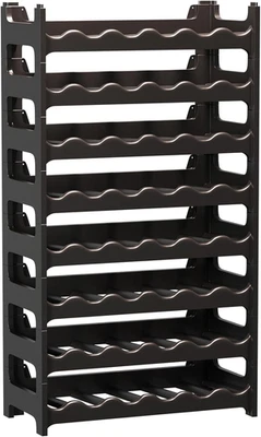 Cantinetta Portabottiglie in Plastica Modulare 48 Bottiglie Nero - Immagine 1 di 4