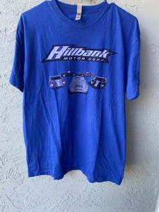 Hillbank Motor Corp Tshirt Blue Shelby Cobra & GT40 Size L Rare Auto Racing Tee - Picture 1 of 9