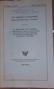 Vintage US Government House Document No 128 Our American Government 1969 Edition - Imagen 1 de 7