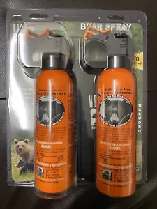 Lot of 2-UDAP Pepper Power Bear Spray Repellant With 2 Holsters(30 Foot Fog) NEW - Picture 1 of 13