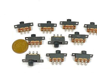 10 Pieces Slide Switch Small On/off Toggle Miniature 6pin Ss22f32 Knob 5mm C1 • 9.87$