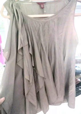 Ted Baker Blouse Top UK 8 Silk Cotton Bronze Sleeveless Layered Floaty Y2K Boho - Image 1 of 4