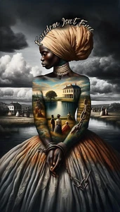 AFRICAN SLAVE WOMAN UNISEX TEE SHIRT 100% COTTON - Picture 1 of 1
