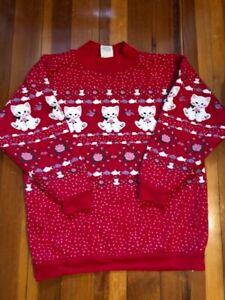 Vintage Scoop by Spumoni Girls Sz Large/14 Red Cat Sweatshirt/Tunic 1990s Retro