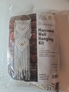 Solid Oak Makerame' wall Hanging kit 10 x 36 - Picture 1 of 4